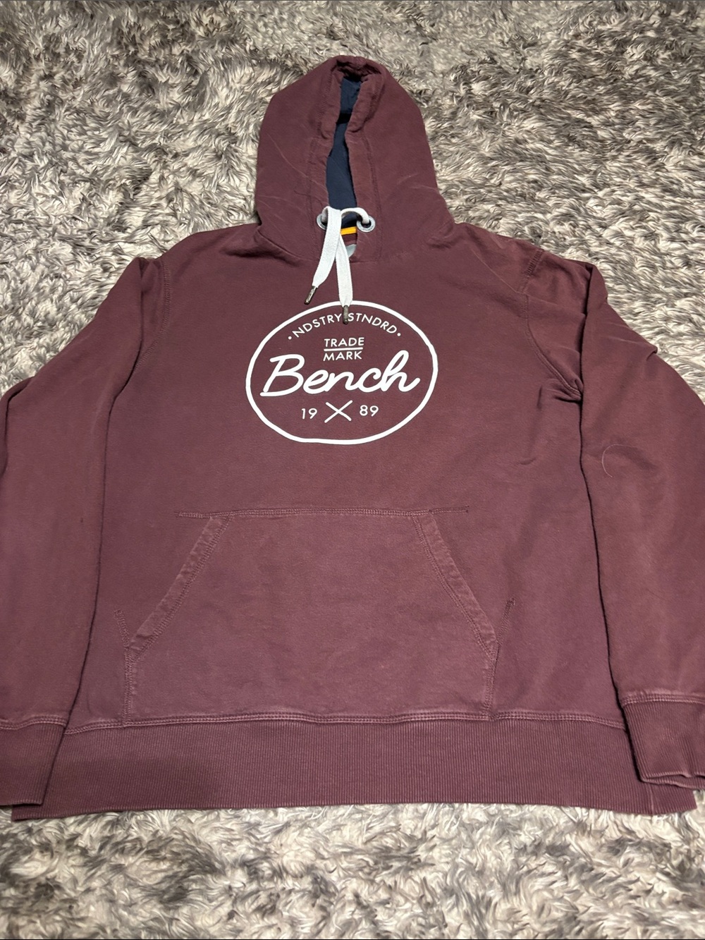 Bench Men's Maroon Hoodie with White Logo
